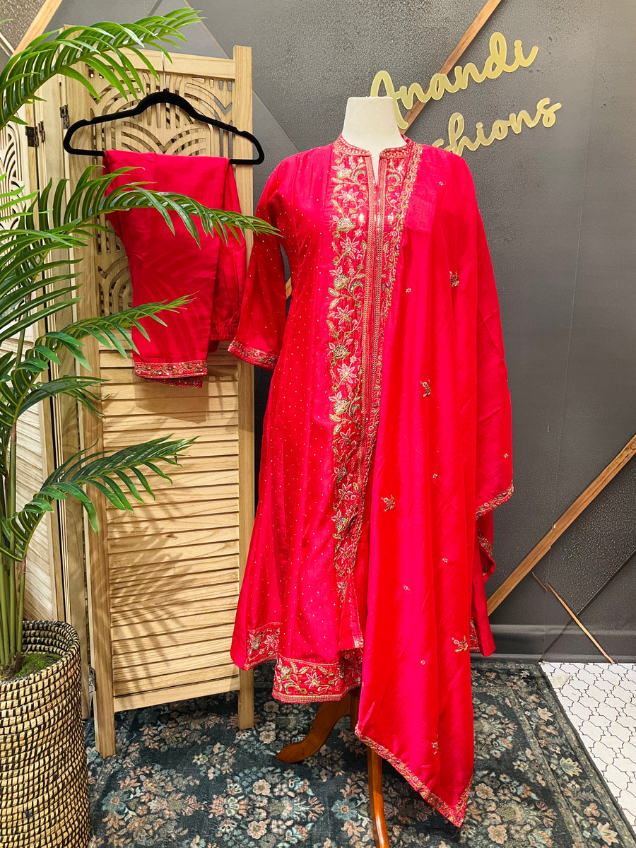 Plus Size Colorful Anarkali Kurti Set