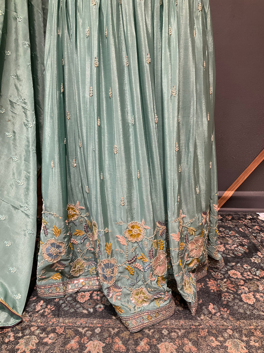 Women's Pastel Lehenga Set with Embroidery Work