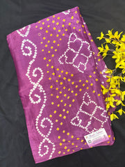 Purple Gajji Silk Bhandhini Saree