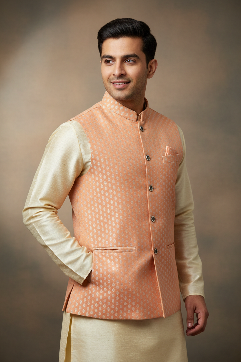 Peach Color Mens Wear vest