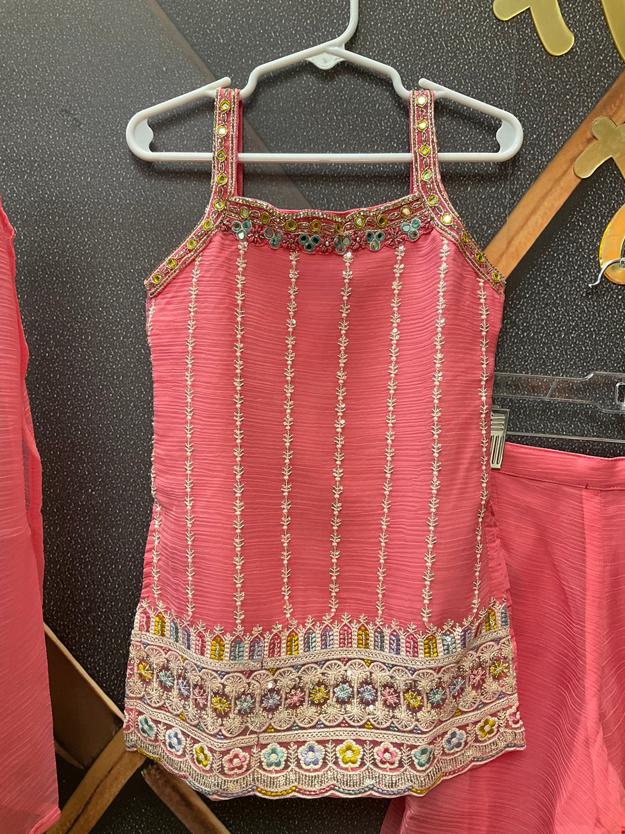 Neon Pink Toddler sharara set