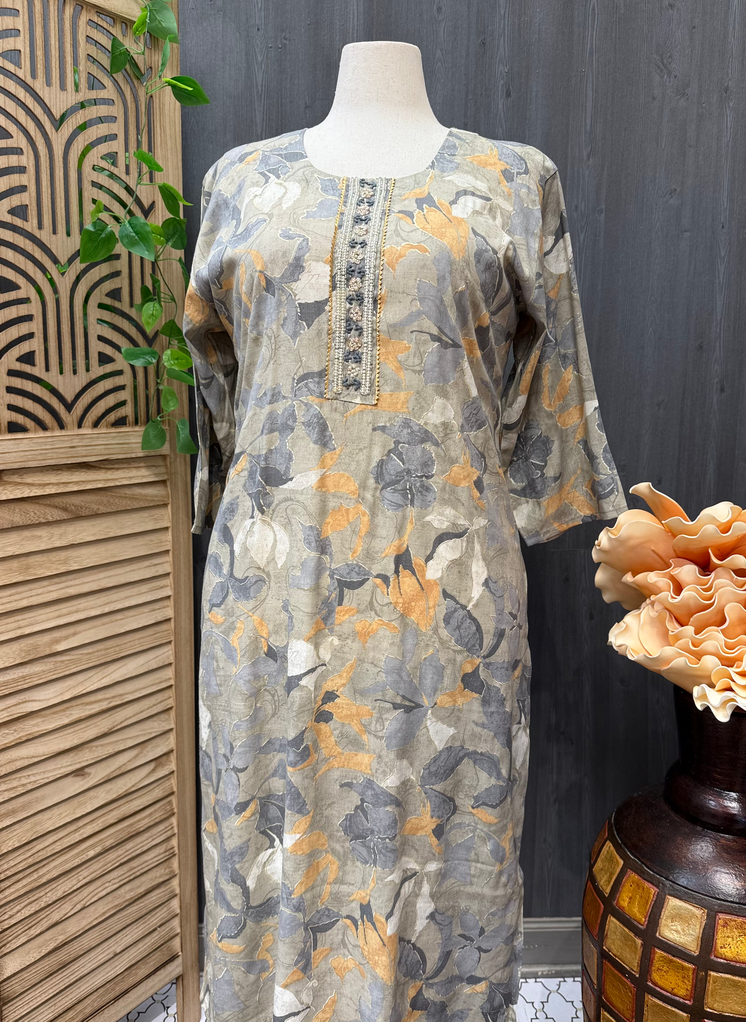 Plus Size - 3 piece Rayon Kurti set  image 5