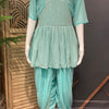 Teenage Girls Dhoti set with coat- Blue color