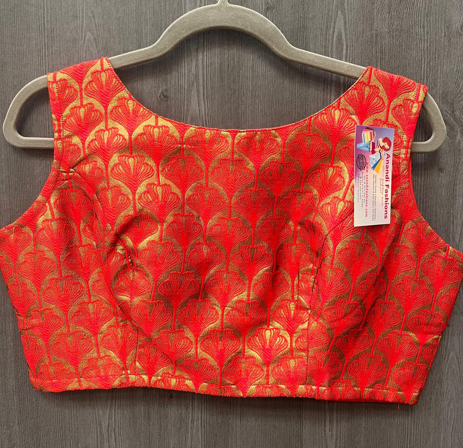 Size 38-Boat Neck Brocade Blouse