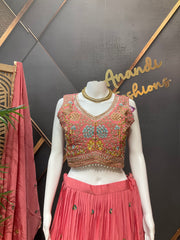 Pink Party Wear lehanga set