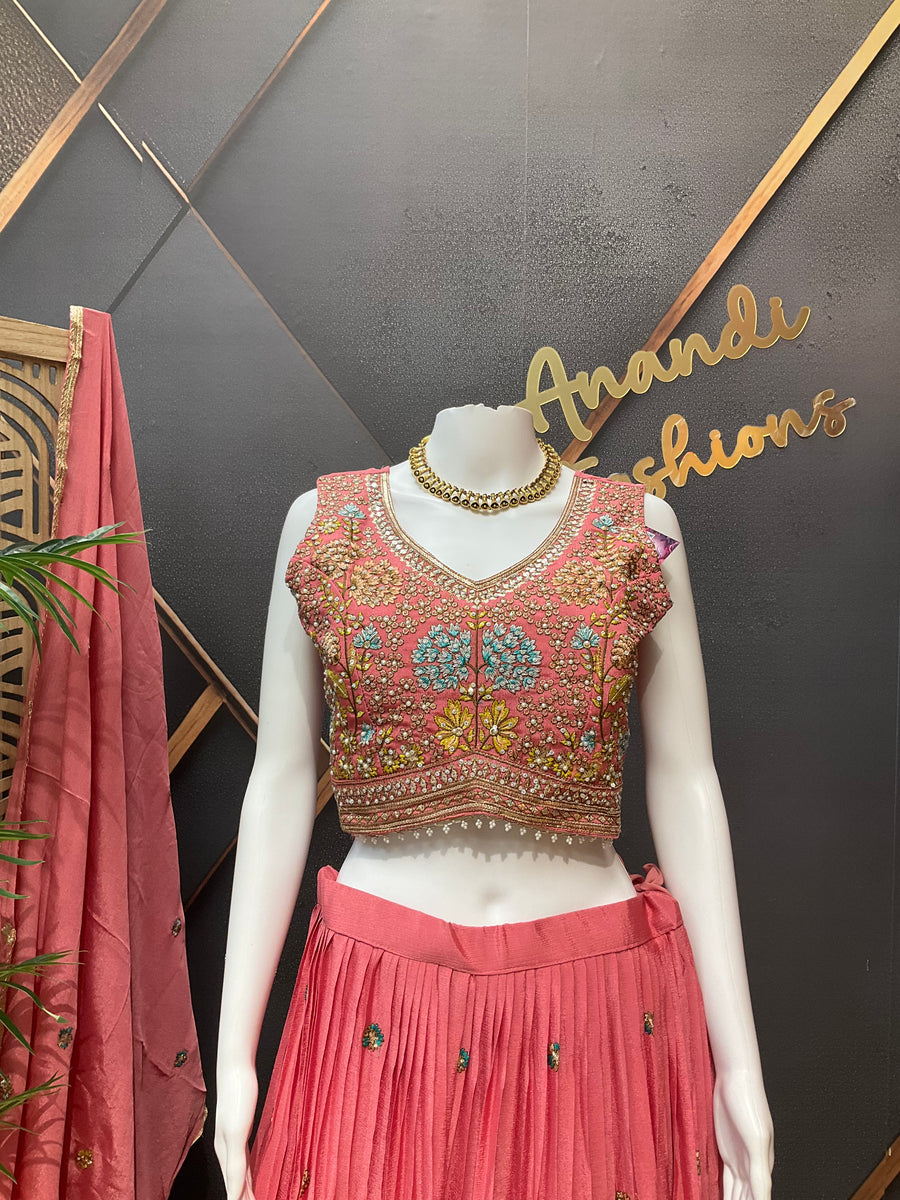 Pink Party Wear lehanga set