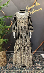 Heavy Party Wear Georgette Long Dress - Full Front & Back Work