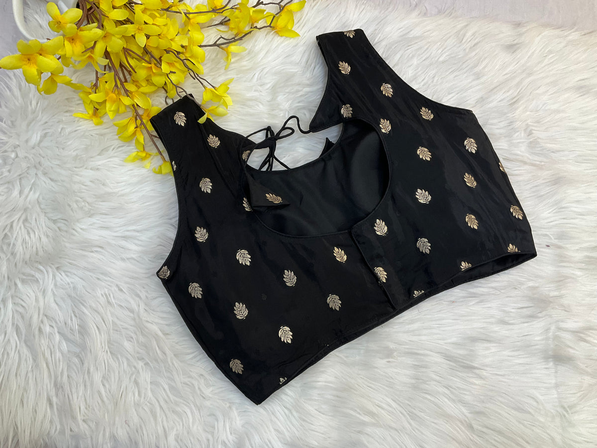 Black Natural Crape Blouse - Size 38