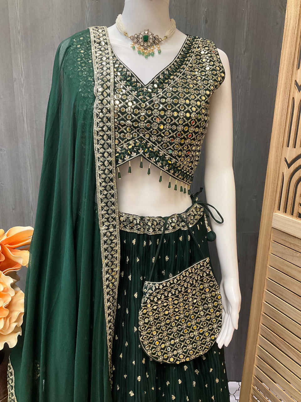 Heavy Party Wear Lehenga set with Alia cut Blouse image 1