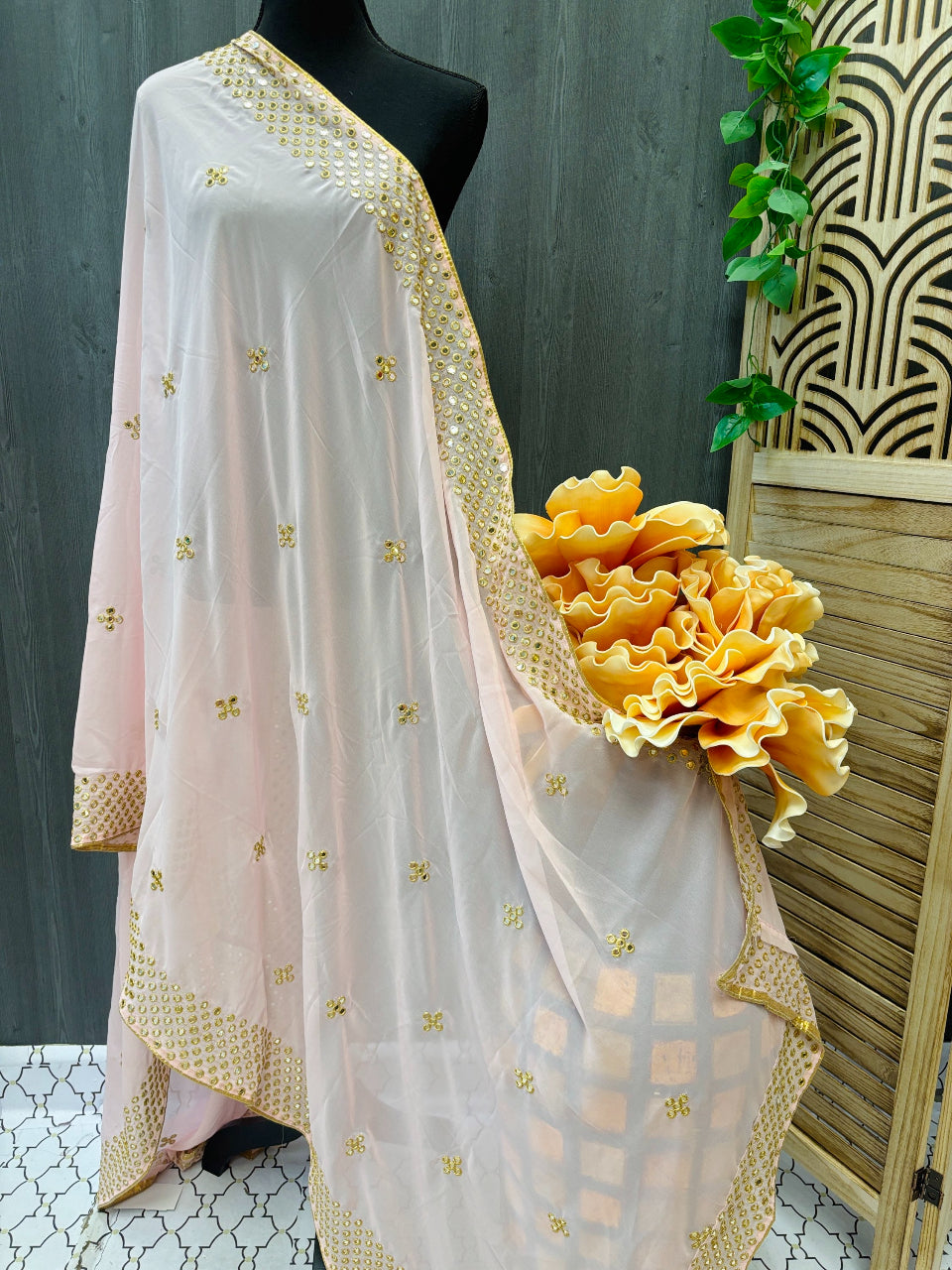 Georgette Dupattas with foil mirror  image 0