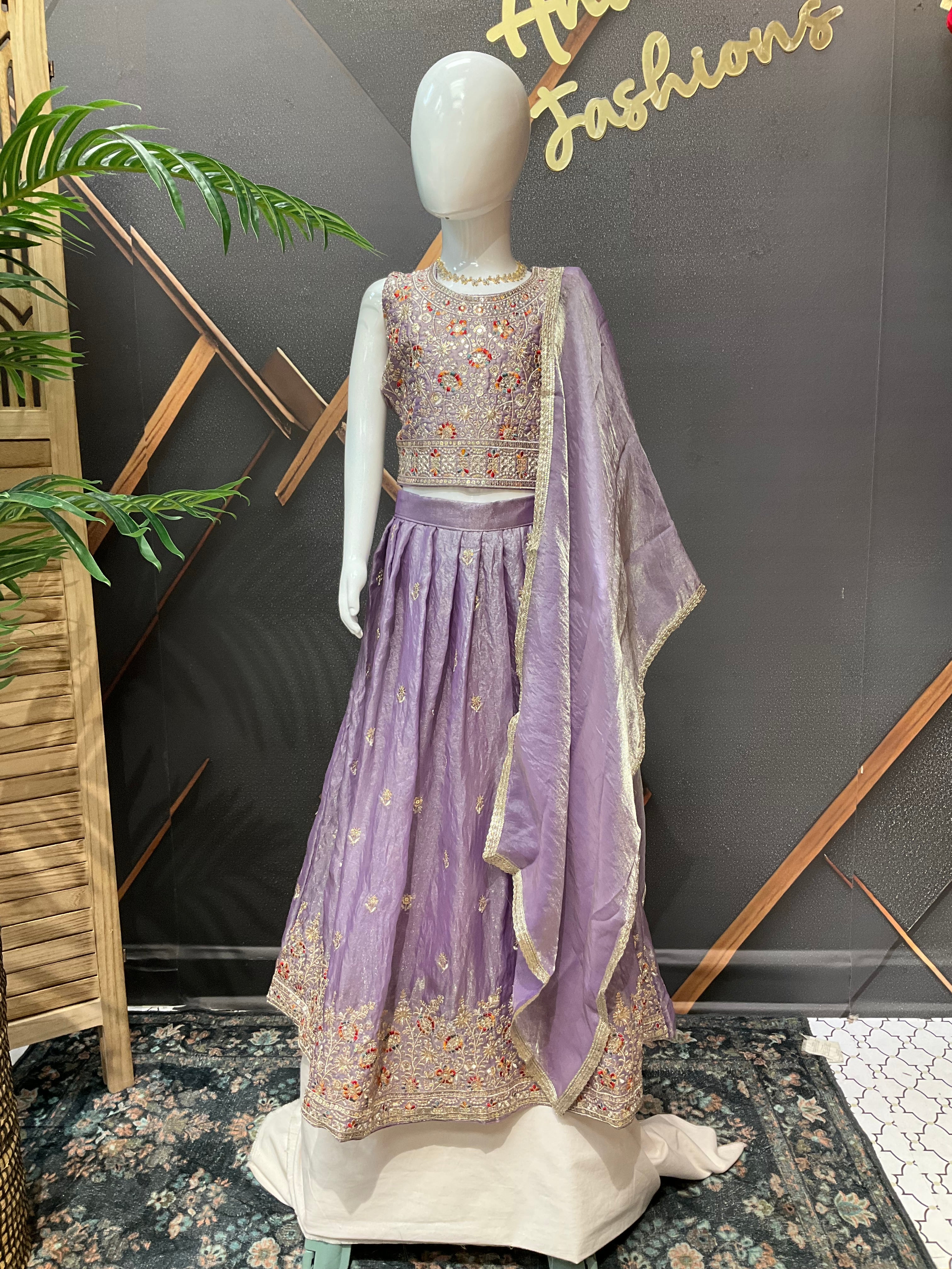 Girls Lavender Lehenga set