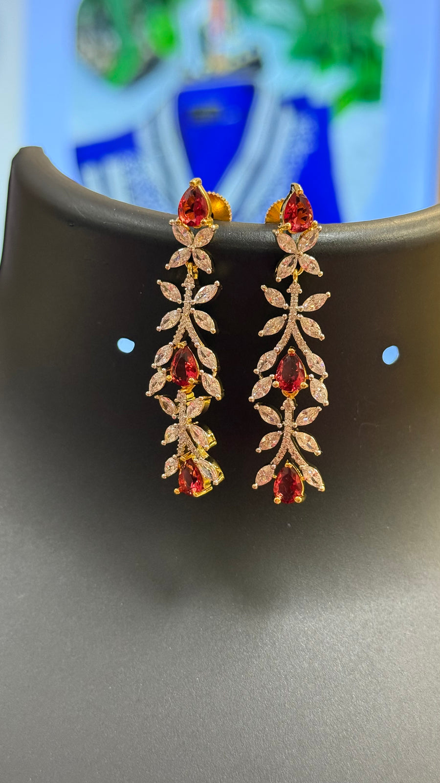 CZ Party Wear Choker set with Red stones