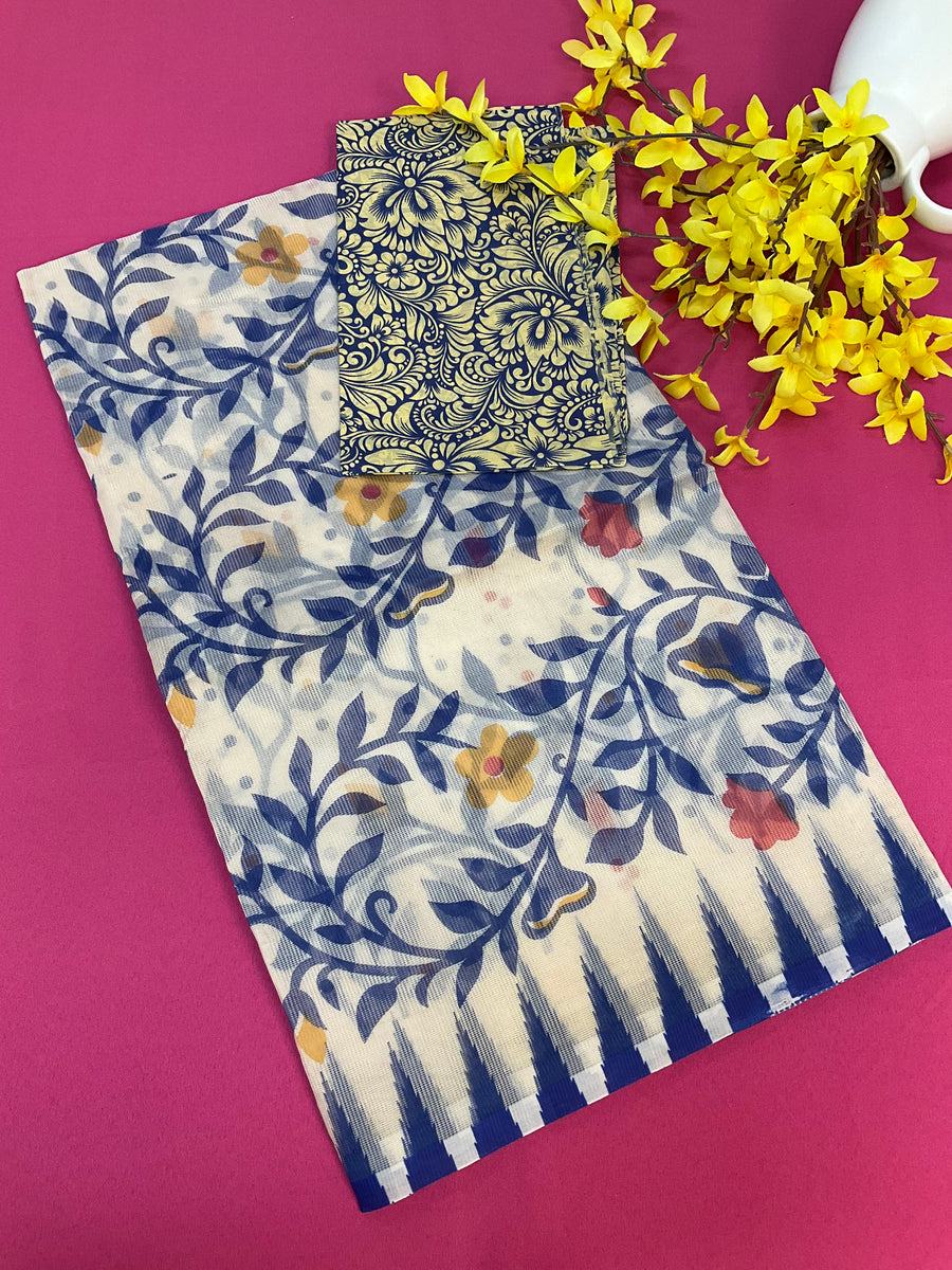 Super Net/ Cotton Printed Sarees