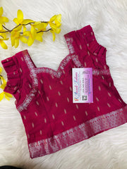 Toddler/ Girls Semi Silk Kanjeevaram Pattu Pavadai