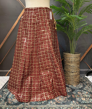 Maroon Party Wear Lehenga Skirt - Wedding & Festive