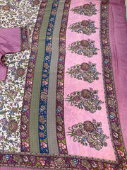 Crape Silk Floral Saree with stitched blouse