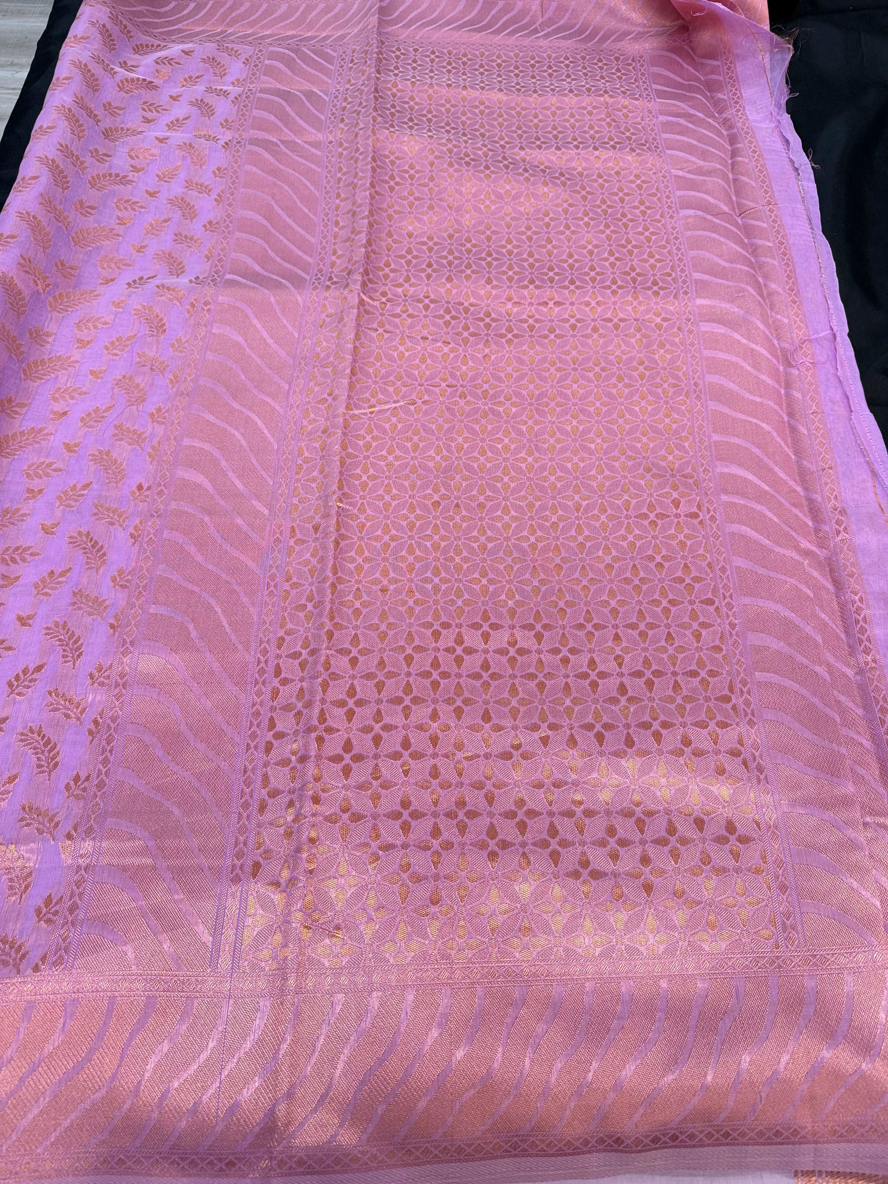 Lavender - Fancy saree with Gold Zari