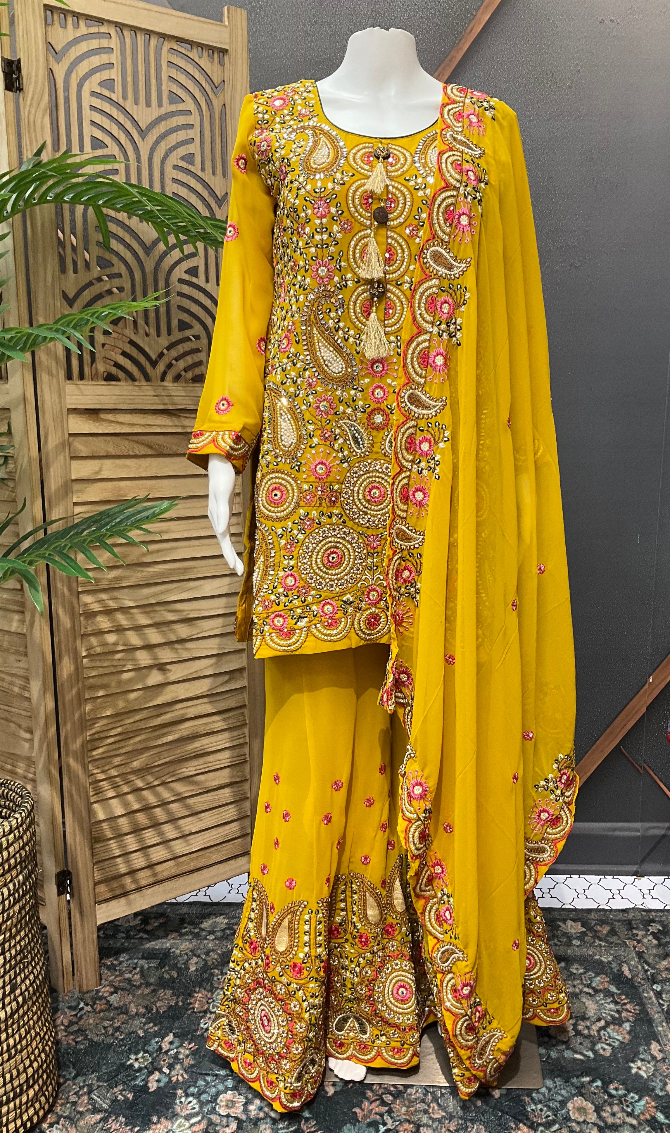 Designer-Georgette Palazzo sets with Heavy Work