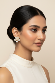 Real Pearl Flower Studs