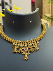 Thusi Necklace Set With Lakshmi Coin Design