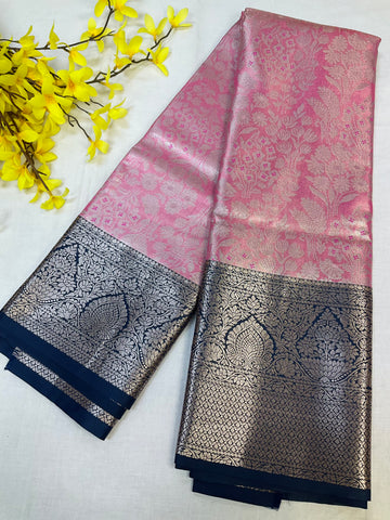 Semi Silk Kanjeevaram - allover Design Baby Pink Saree