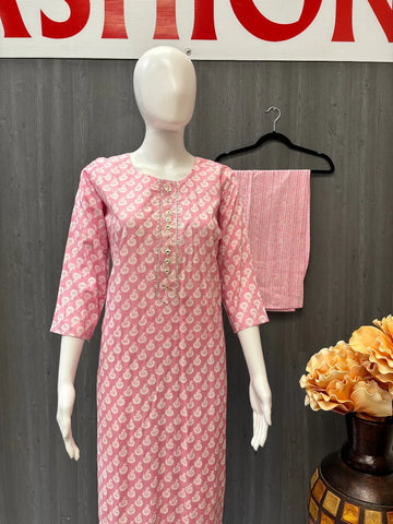 Baby Pink kurti with pant- Size 38