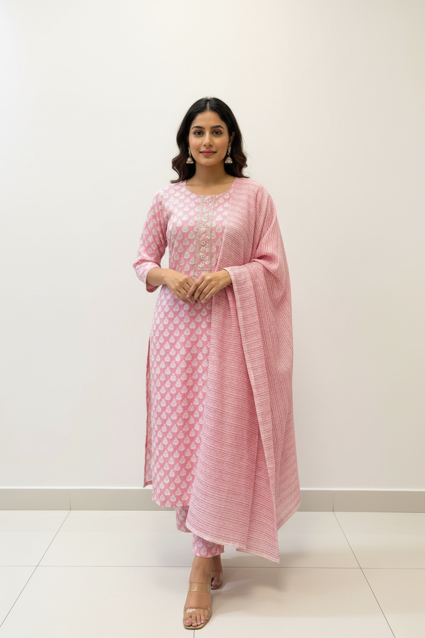 Baby Pink kurti with pant- Size 38