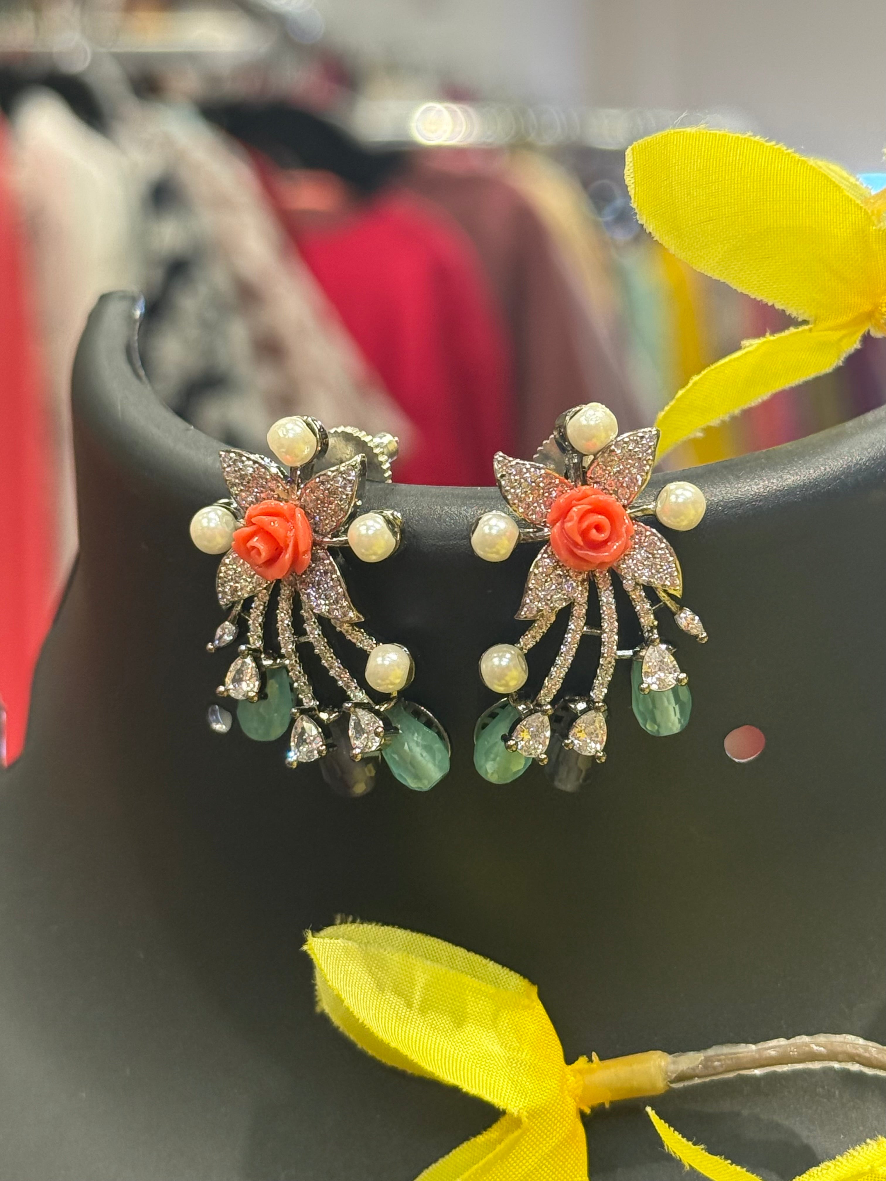 CZ Fancy Earrings-Party Wear Earrings