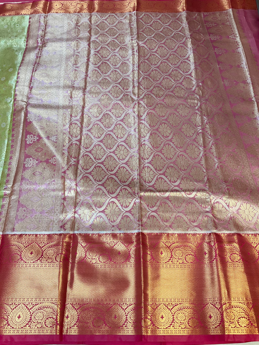 Green Semi Silk Kanjeevaram Saree