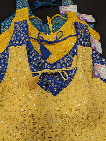 Sleeveless Blouses - V Neck Blouse with Intricate Work - Size 38