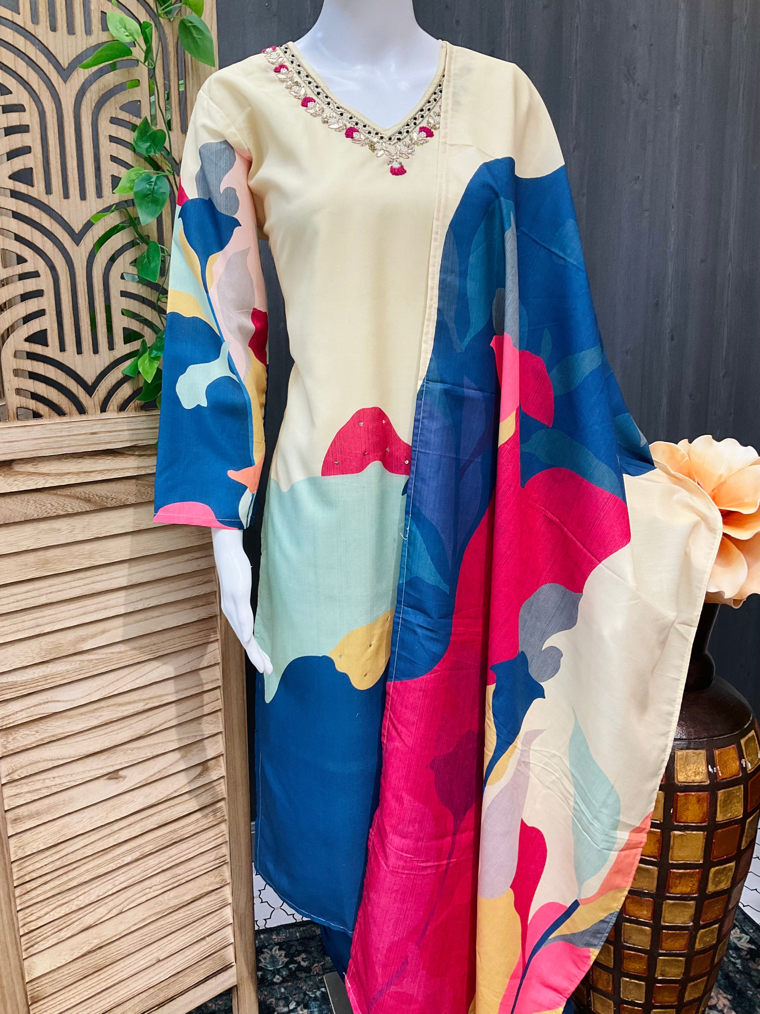 Fancy Multicolor Kurti set- Size 42