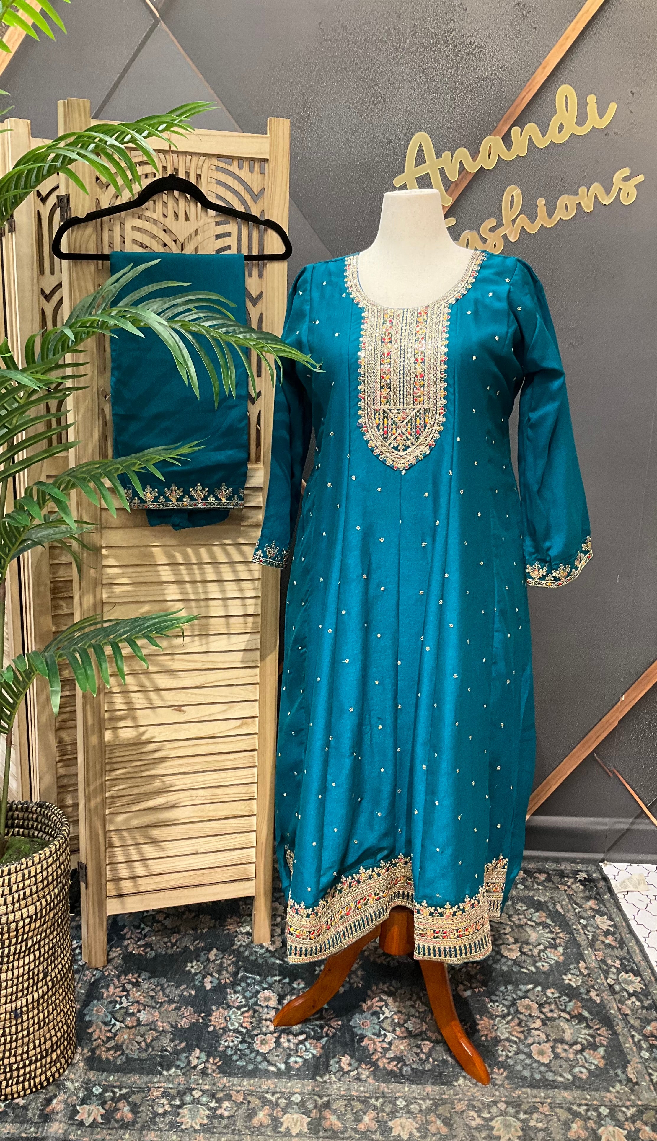 Plus size Party Wear Anarkali Kurti set- Size 46/48