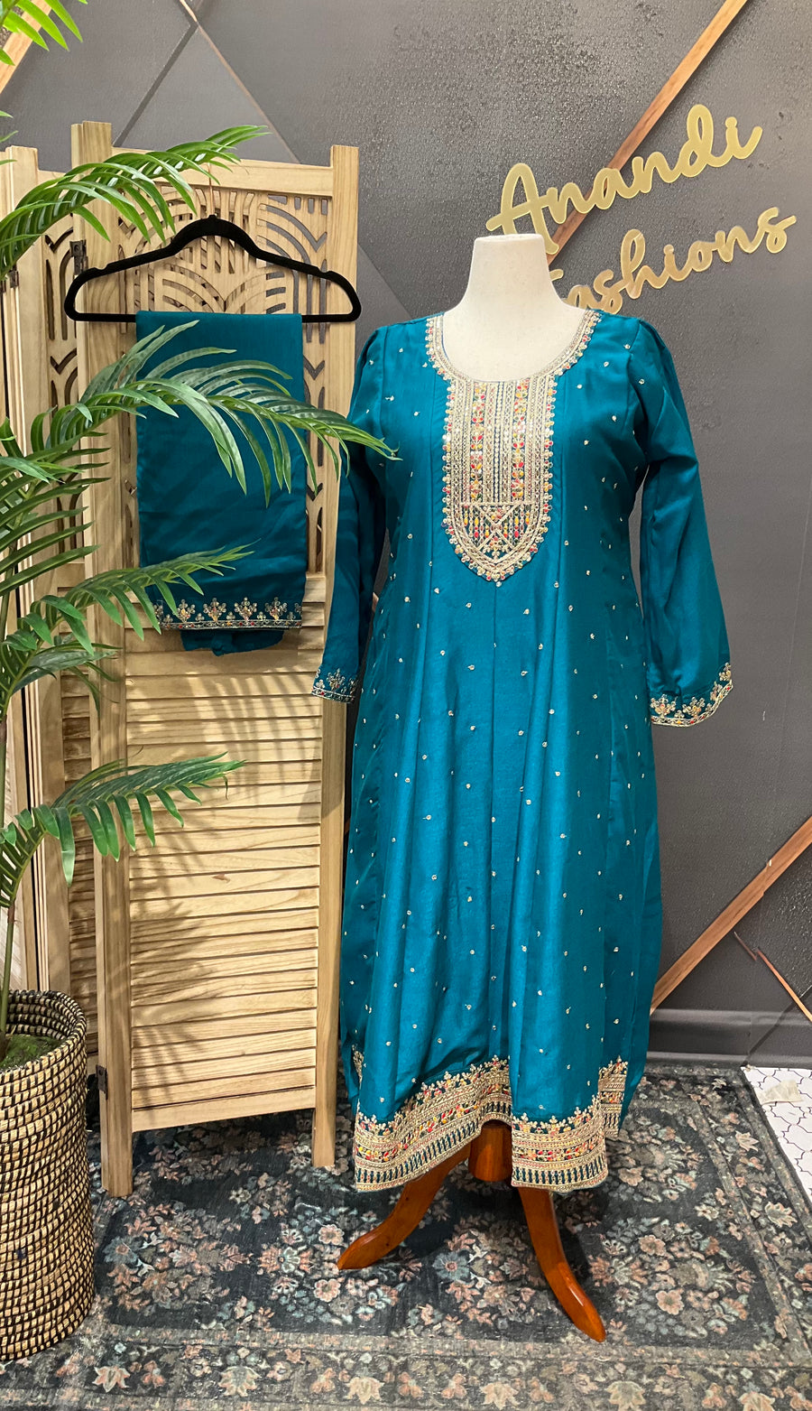 Plus Size Anarkali Kurti Set