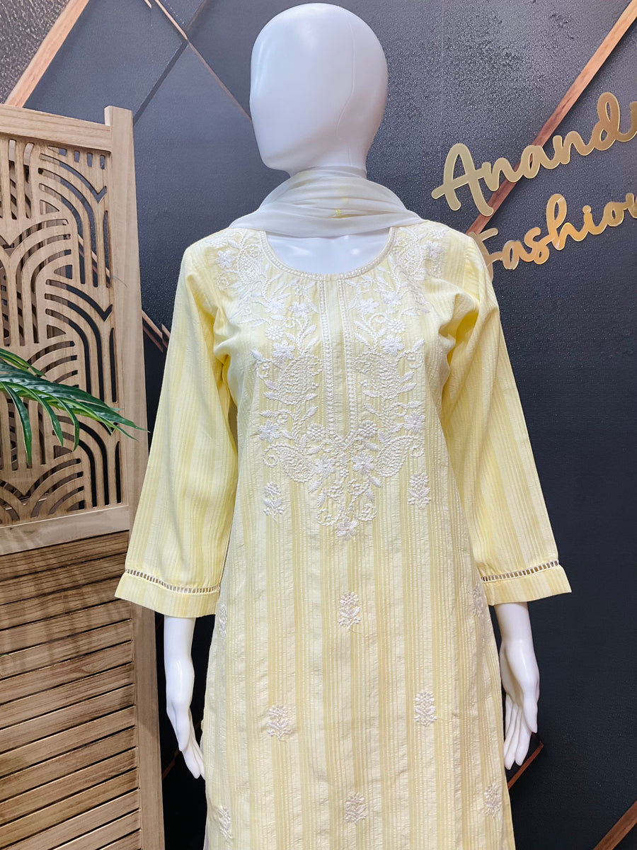Light Yellow Kurti set