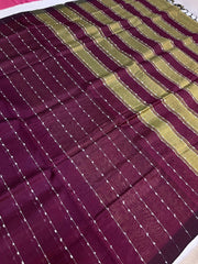 Colorful Mangalagiri Silk Saree with Contrast Blouse