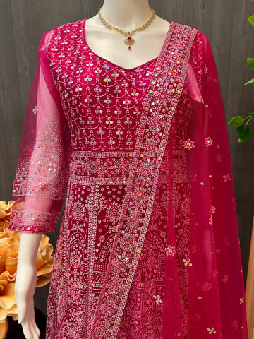 Stylish Full Print Party Dress - Special Occasions Ethnic Wear