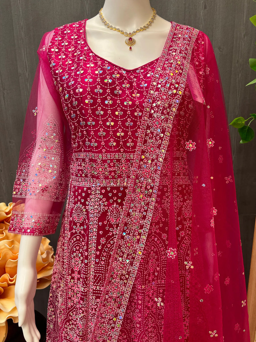 Stylish Full Print Party Dress - Special Occasions Ethnic Wear