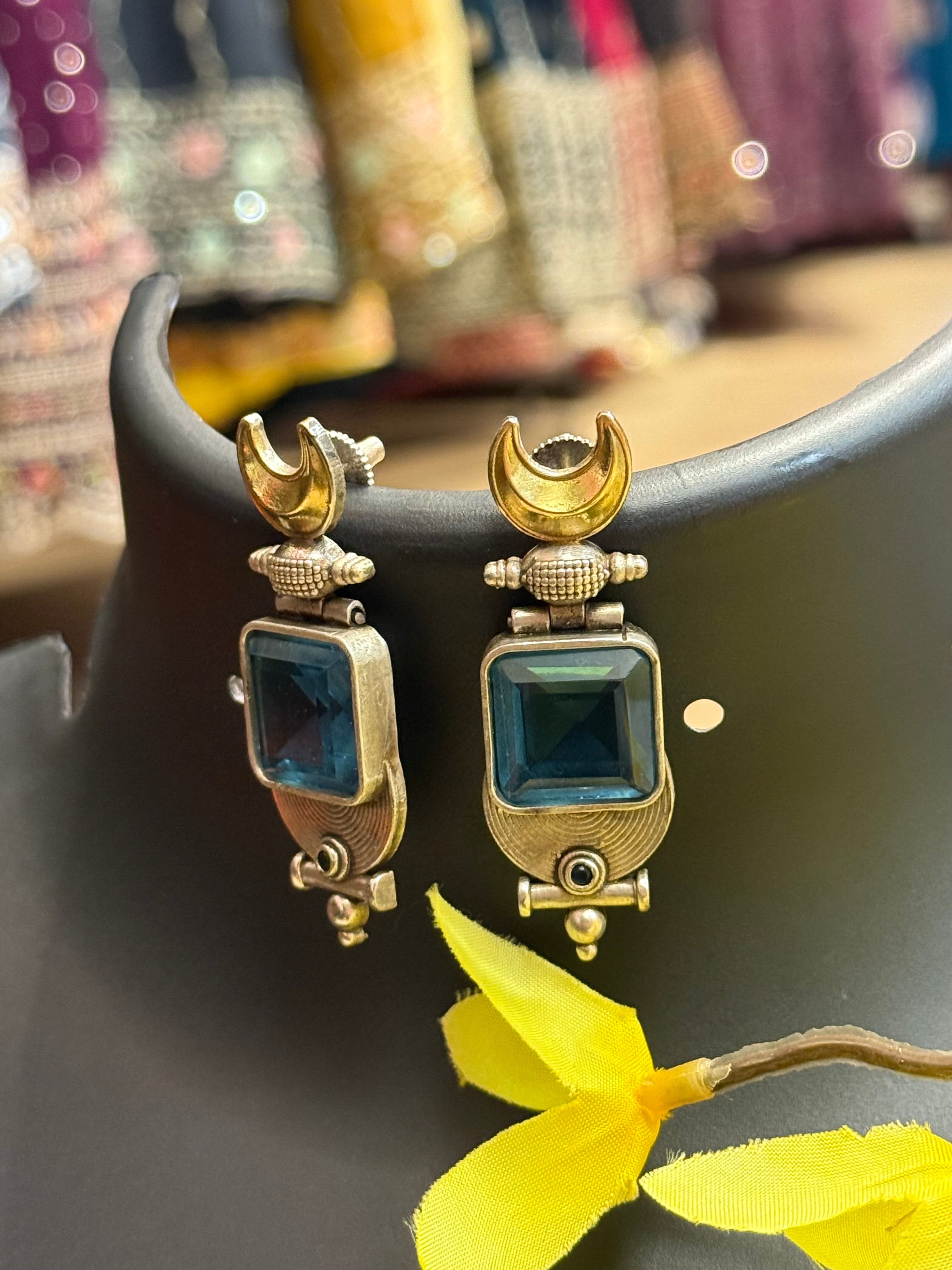 Dual Tone German Silver Earrings