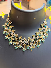 Victorian Necklace Set with Green Beads