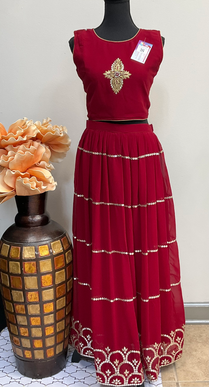 Lehenga set - Chic Festive Lehenga Ensemble with Stylish Vest for Teens image 3