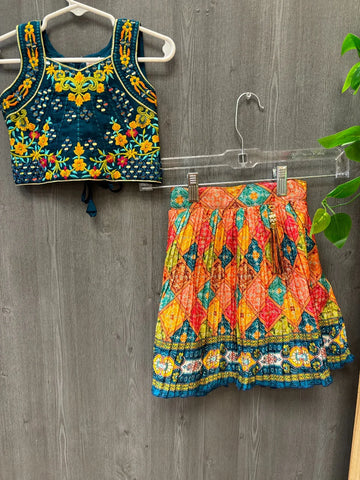 Toddler Girls Short Skirt Set Size 22 - Kids Ethnic Wear