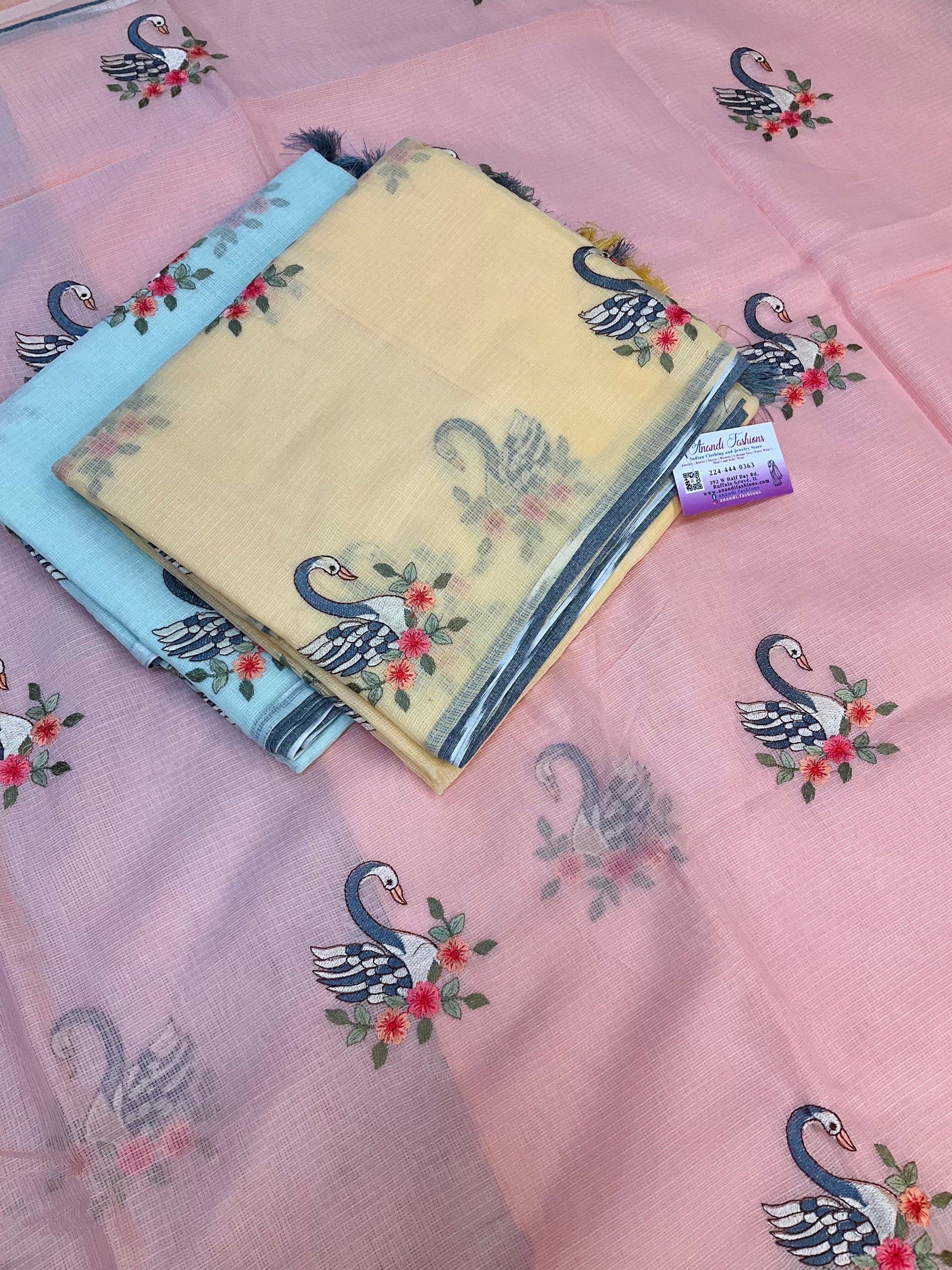 Super net sarees with Swan Design  image 4