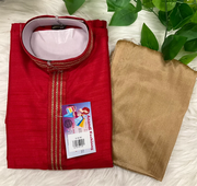 Kurta for Boys - Maron and Blue Variant Silk Kurta Set