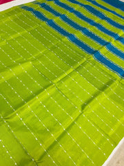 Colorful Mangalagiri Silk Saree with Contrast Blouse
