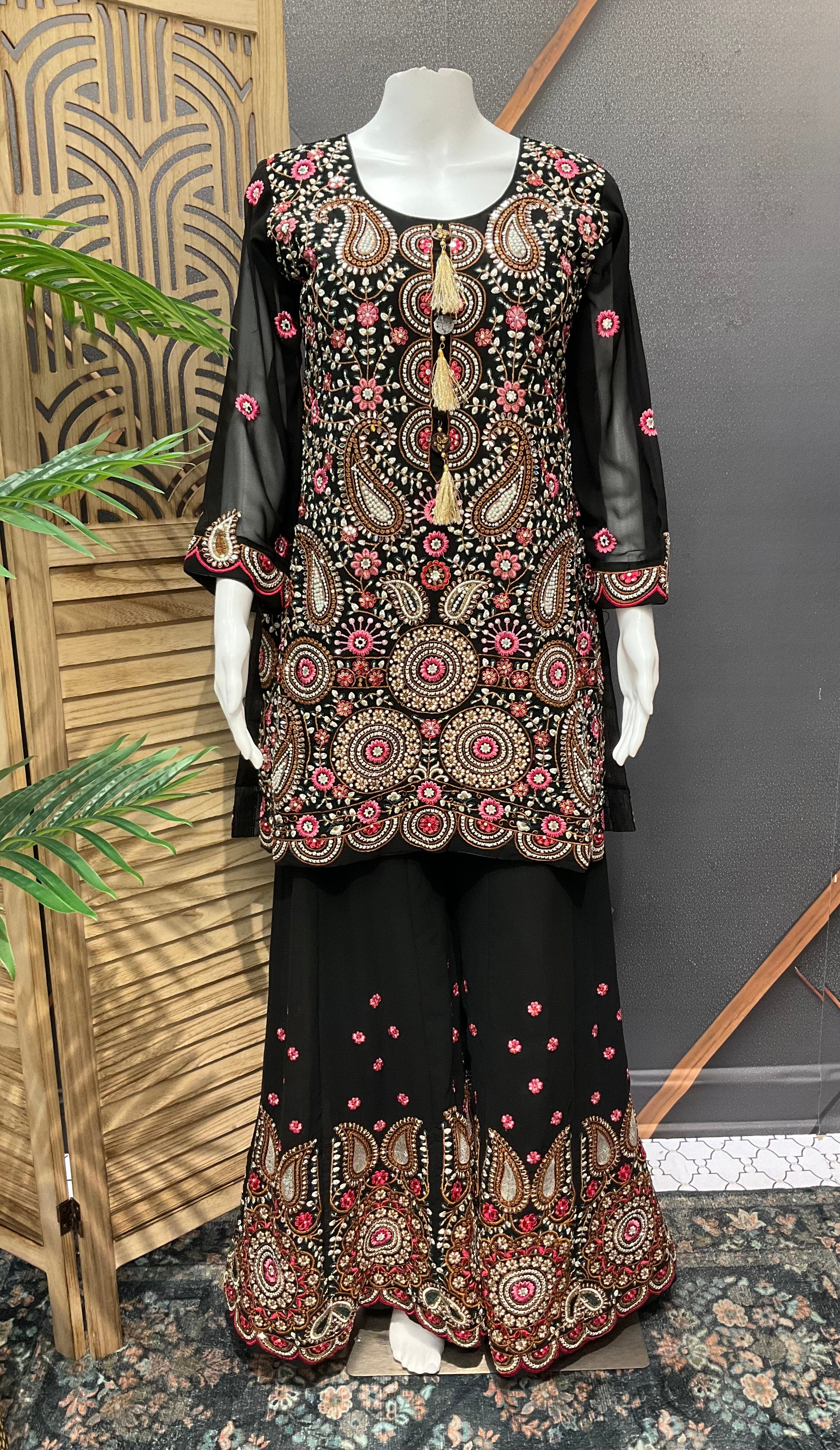 Designer-Georgette Palazzo sets with Heavy Work