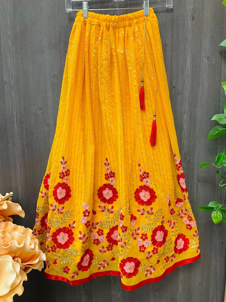 Kids lehenga choli set with waist belt