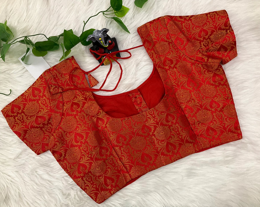 Blouses for Women - Red Brocade blouses Size 38/40/42