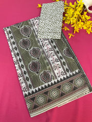 Super Net/ Cotton Printed White Sarees