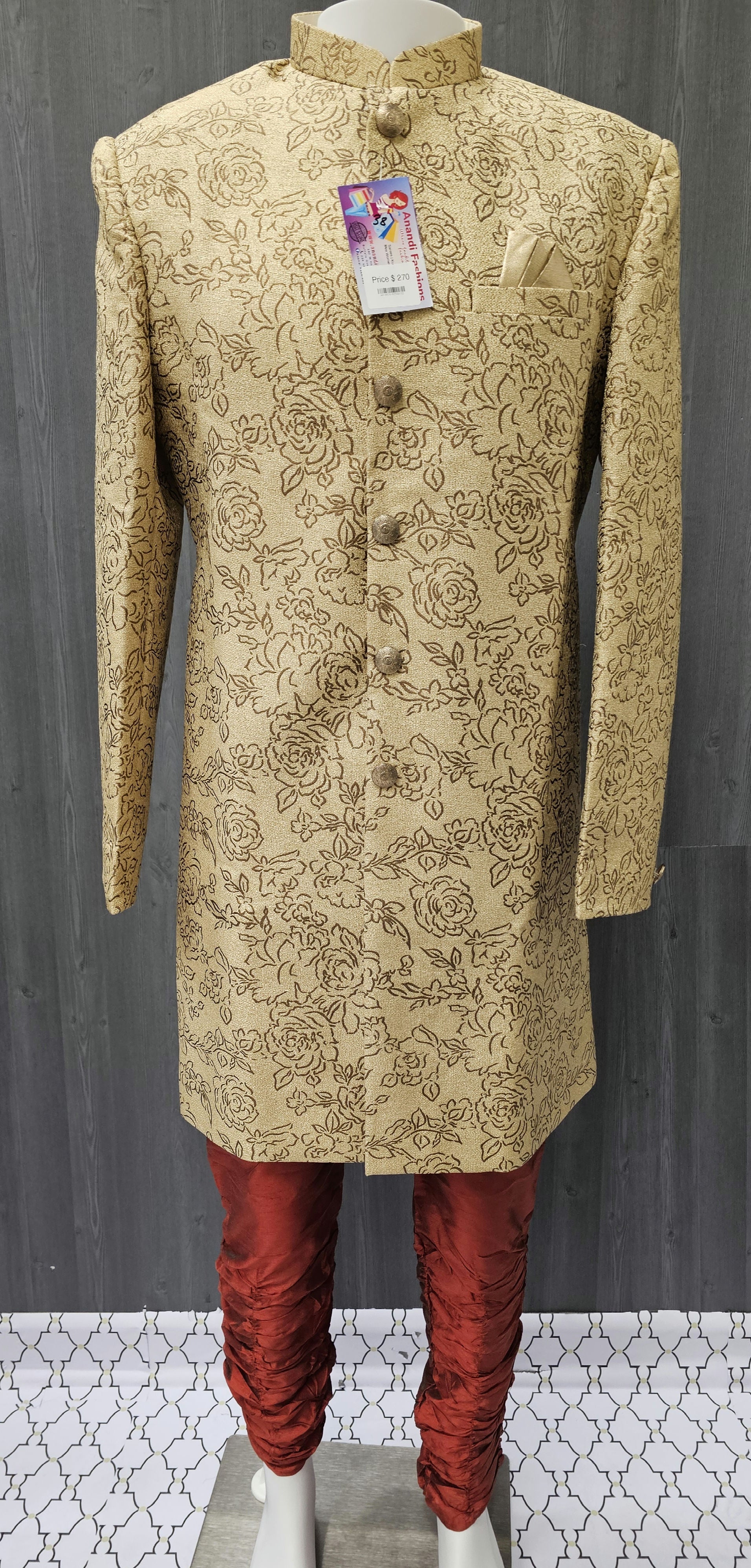 Size 38-Kurta for Men - Mens Kurta Pajama Set with Intricate Design image 3