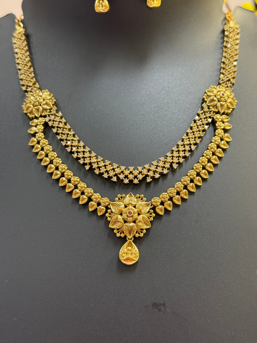 Antique Finish 2 Layer Necklace set